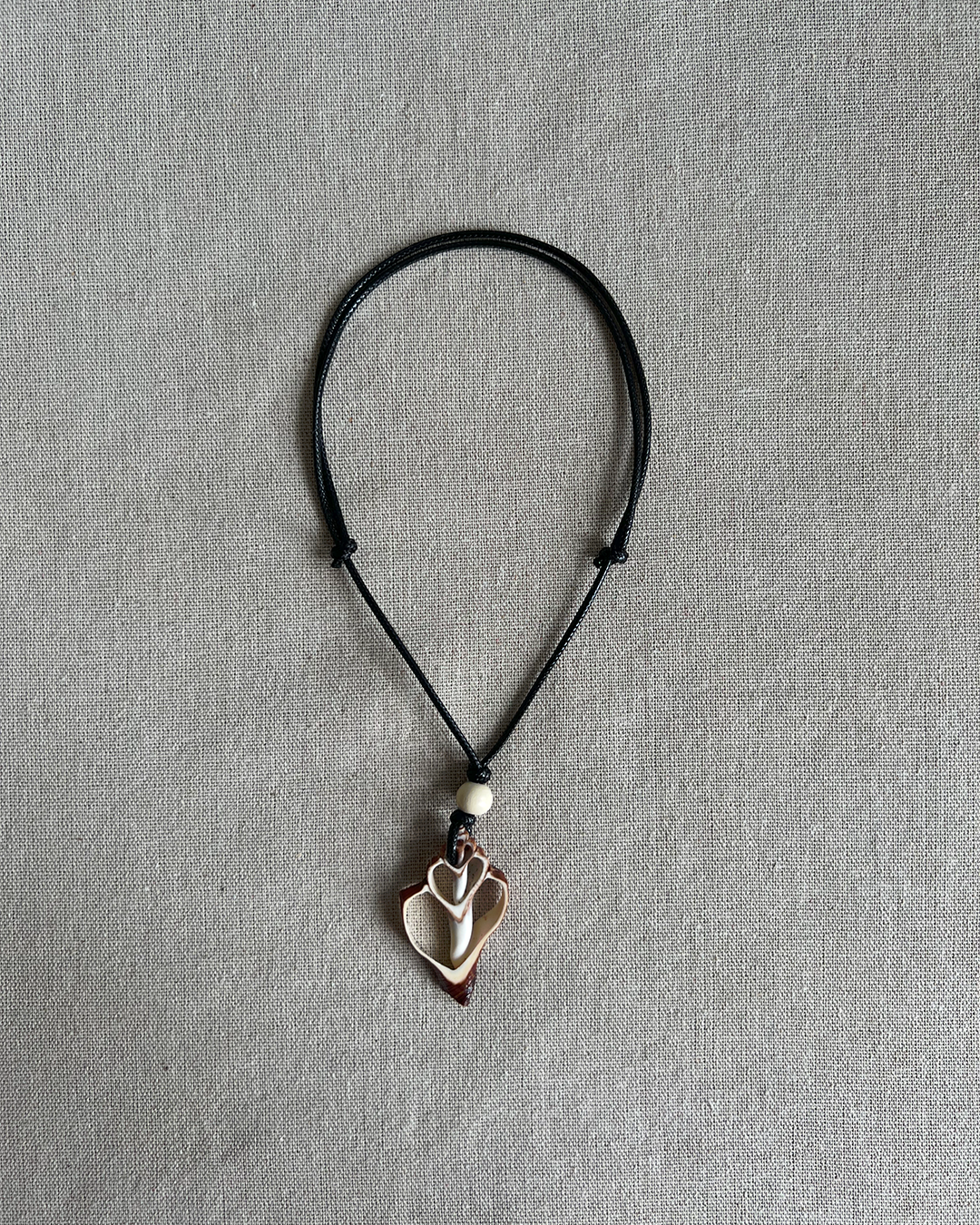 CONCH SHELL CORD NECKLACE - BROWN