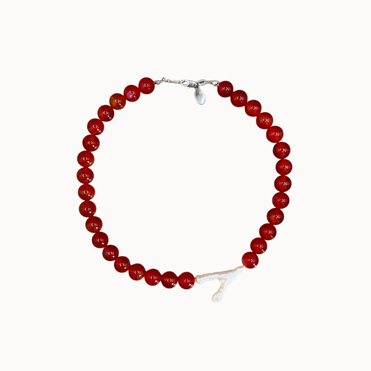 SIENNA CARNELIAN PEARL NECKLACE