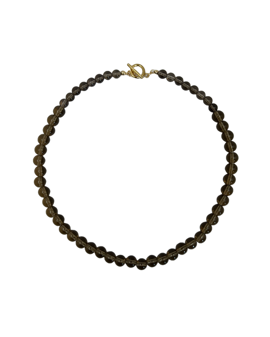 SMOKY QUARTZ BEADED NECKLACE
