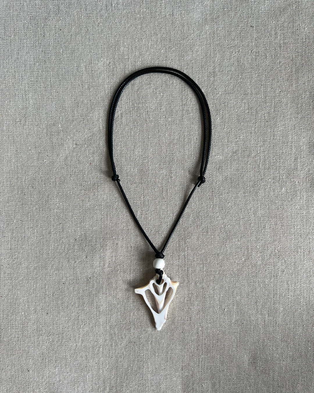 CONCH SHELL CORD NECKLACE - WHITE