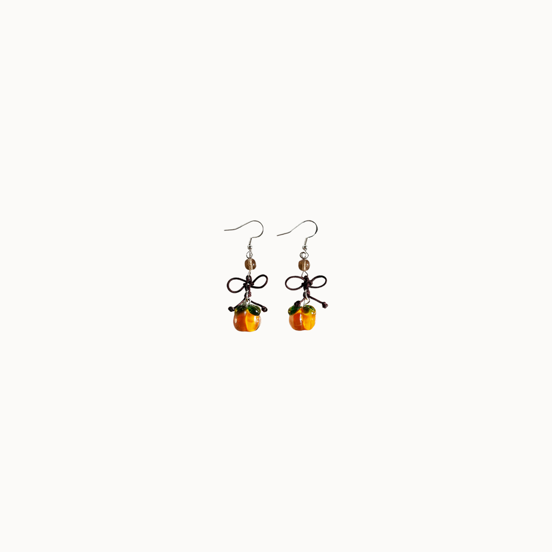 PERSIMMON BOW EARRINGS